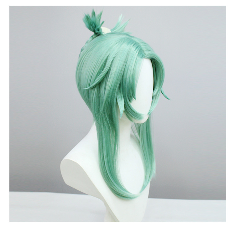 Elegance meets anime cosplay with this light green wig. The included cap ensures a secure fit, making it a must-have accessory for a stunning and authentic appearance