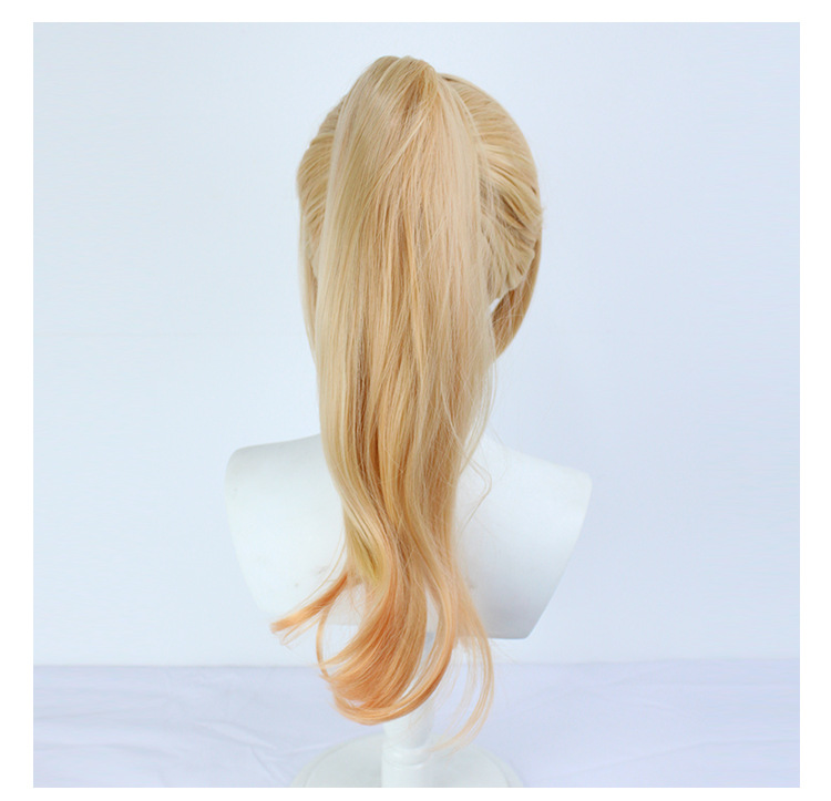 An anime cosplay wig for adults, showcasing blonde hair with a cap for comfortable and secure wear during events