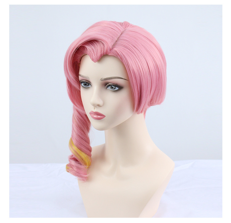 Embrace adorable elegance with this pink curly wig, crafted for anime aficionados. The secure cap ensures a snug fit, making it an essential accessory for those who appreciate a delightful blend of style and cuteness