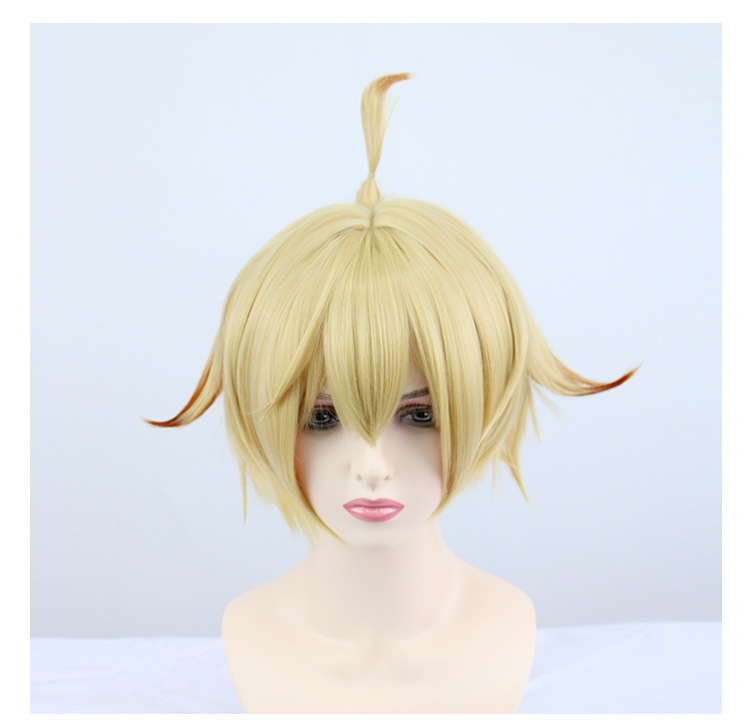 Explore playful styles with this blonde short cosplay wig, featuring a cap. Dive into our diverse anime wigs collection for a variety of vibrant and authentic looks