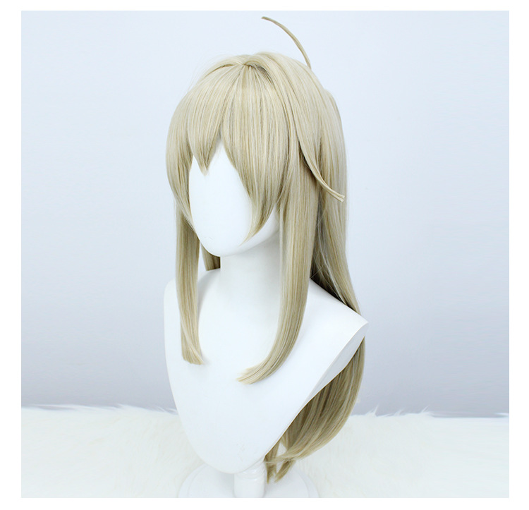 A cosplay costume accessory, an anime wig with cap featuring brown hair, ideal for character portrayal