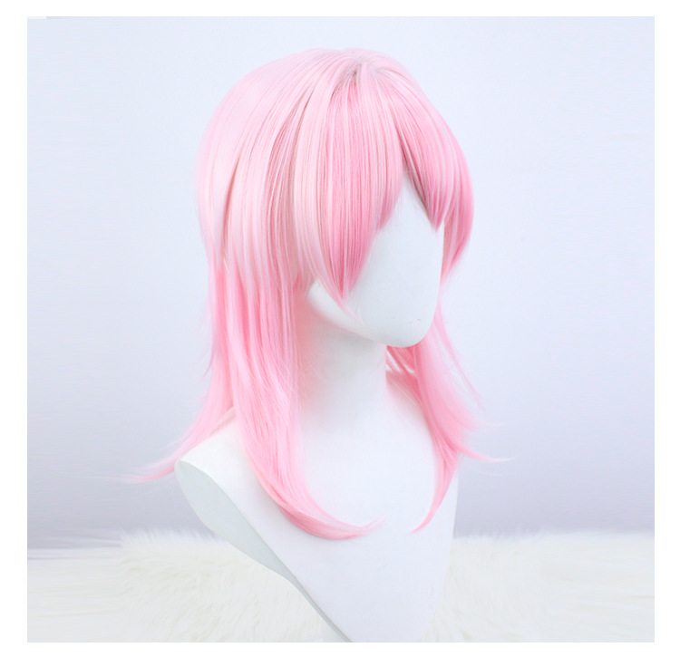 Achieve a chic and comfortable cosplay experience with this pink short wig and cap designed for adults. The cap guarantees a secure fit, making it an essential for stylish character portrayals
