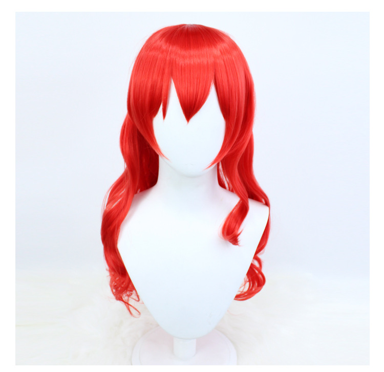 Elevate your anime-inspired look with vivid scarlet waves provided by this long curly wig. The accompanying cap ensures a snug and secure fit, making it an ideal choice for a stylish and confident portrayal of your beloved characters