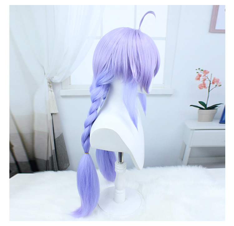 Embrace the chic appeal of anime with this long purple hair wig. The secure fit ensured by the cap allows you to express your unique style, creating an enchanting and stylish presence in the world of cosplay