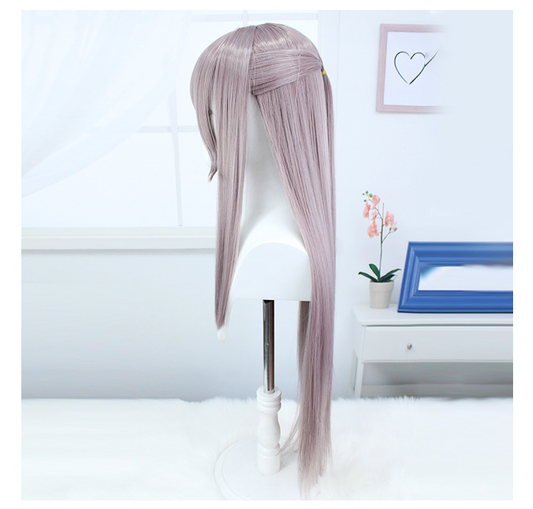 Unveil serene beauty with this gray-purple long anime wig, featuring a cap. The perfect blend of tranquility and style for your next cosplay adventure