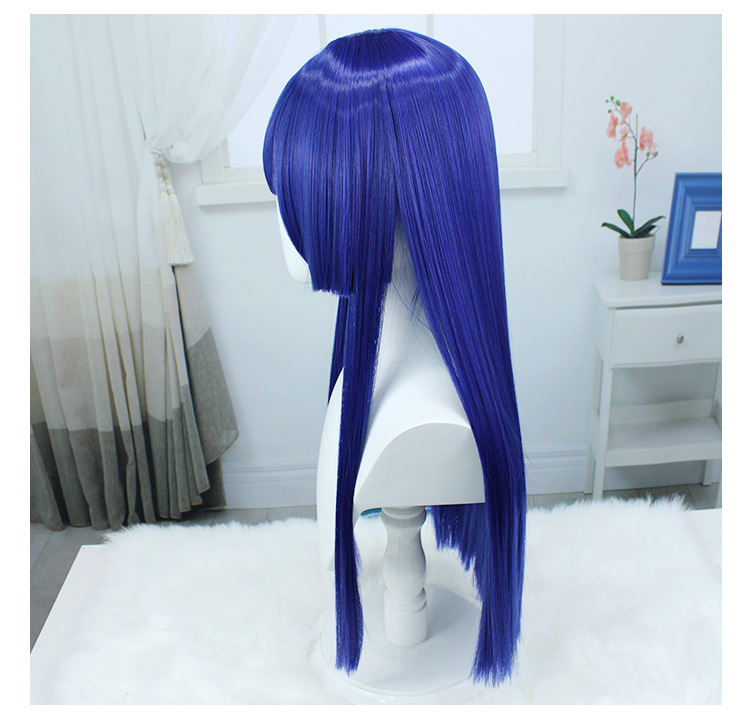 Step into a vivid fantasy world with this purple-blue anime wig designed for long hair, accompanied by a secure cap. Perfect for those seeking a colorful and whimsical addition to their cosplay wardrobe