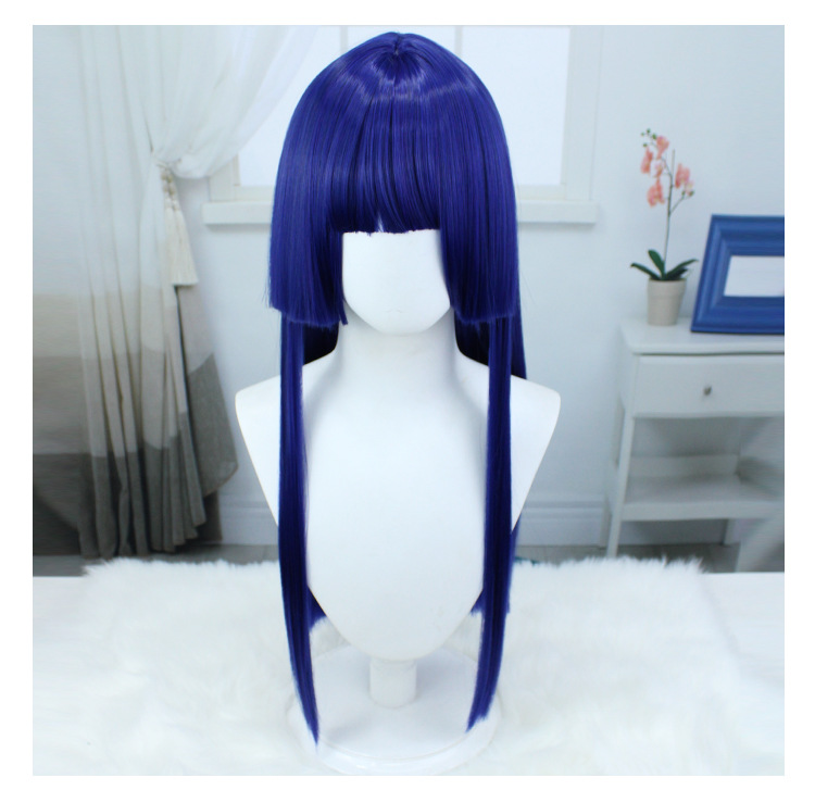 xperience radiant elegance with this purple-blue long wig, crafted for anime enthusiasts. The perfect accessory to elevate your cosplay game, offering a striking blend of colors for a mesmerizing look
