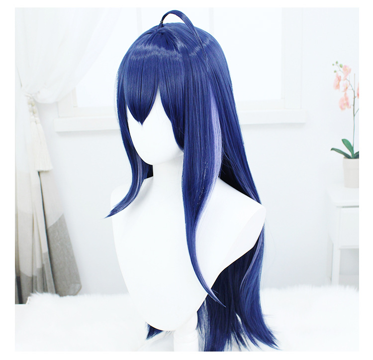 mbark on a journey of fantasy with this purple-blue wig designed for anime enthusiasts. The accompanying cap ensures a snug fit, making it an ideal accessory to enhance your cosplay ensemble with a touch of magical allure