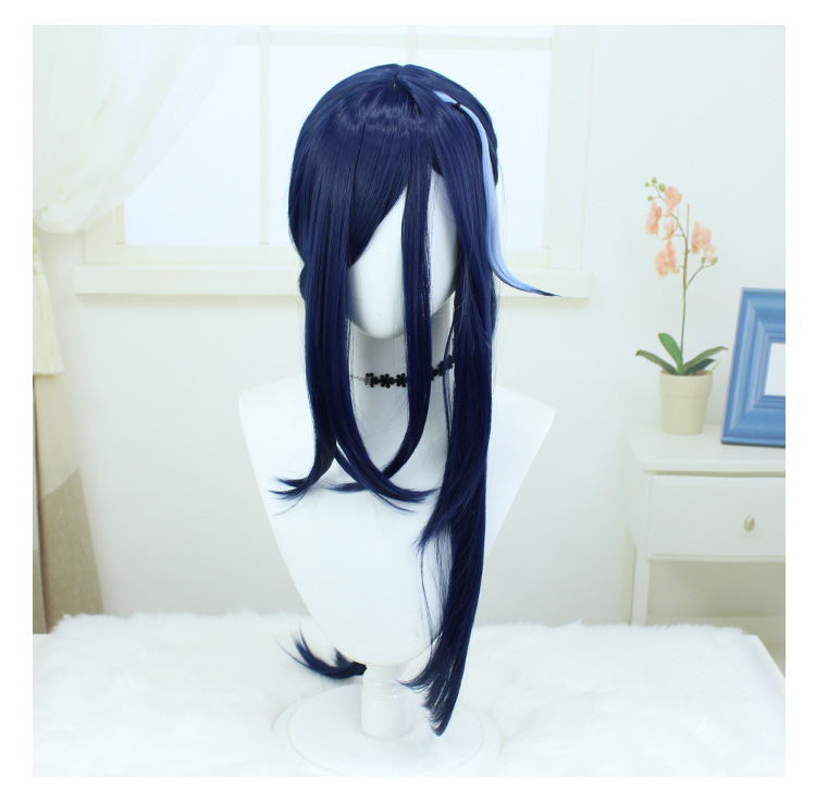 Add versatility to your cosplay collection with this dark blue wig, offering an anime-inspired style and a sleek cap