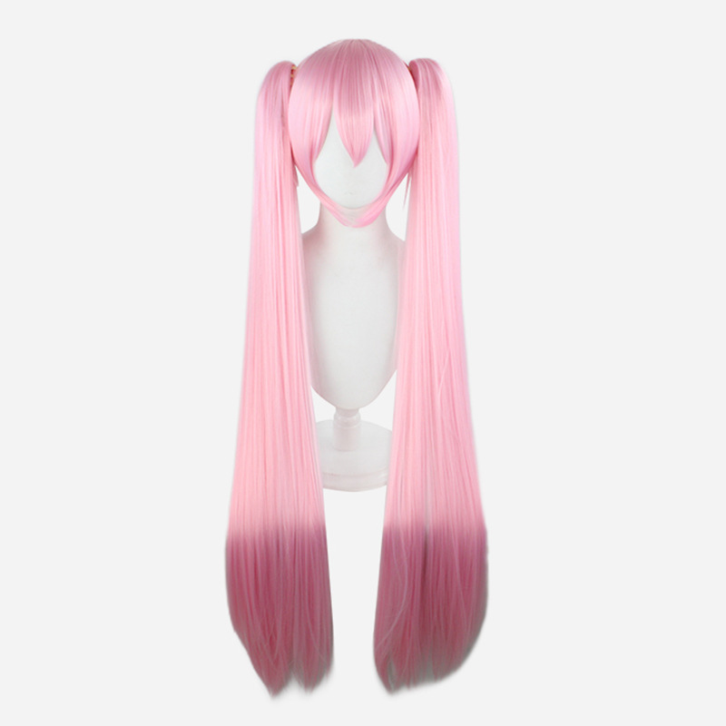 Cosplay wig featuring long straight hair with bangs, 110 cm in length, suitable for anime cosplay