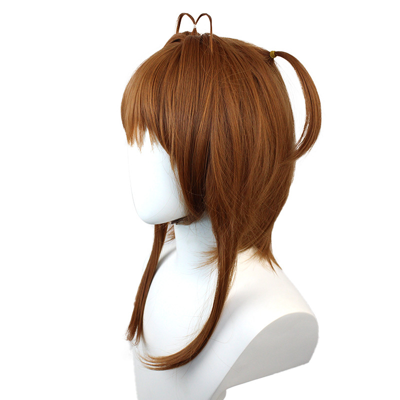 Explore anime-inspired looks with this trendy short brown wig tailored for adults, featuring a fashionable cap