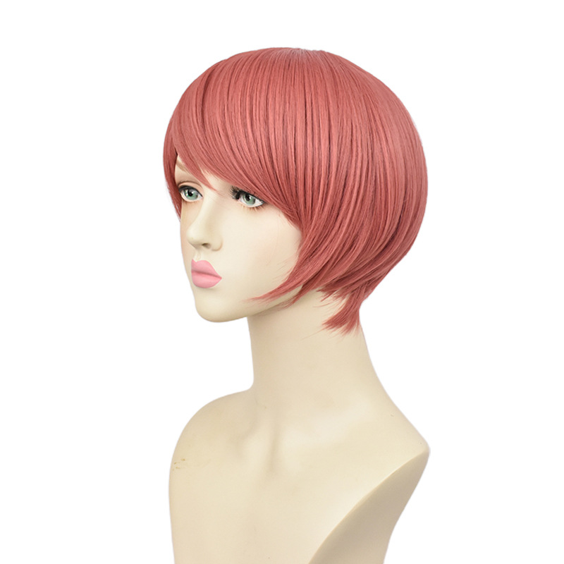 Add a touch of trendiness to your cosplay ensemble with this pink anime wig featuring stylish bangs and a secure cap. Perfectly designed for fashion-forward individuals, it offers comfort and a vibrant appearance