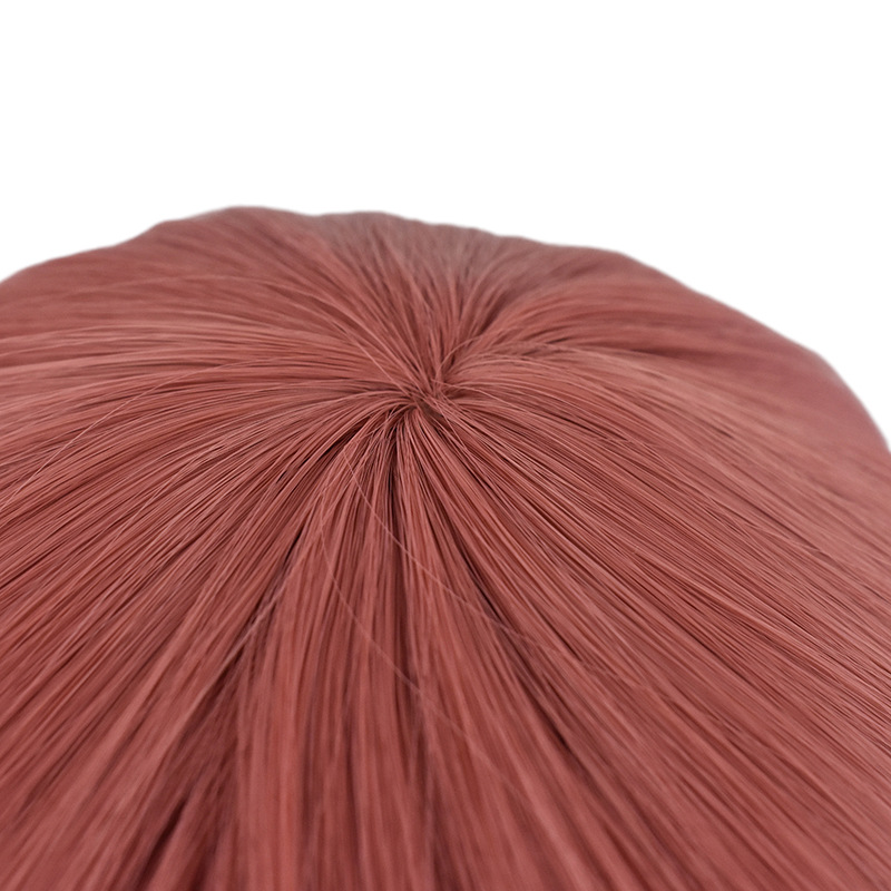 Embrace the grace of anime with this pink wig, elegantly styled with bangs and a complementary cap ensemble. Tailored for comfort and style, it's the ideal accessory to infuse sophistication into your cosplay presence