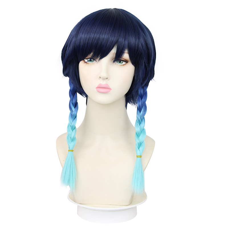 Embrace bold masculinity with this dark blue short wig designed exclusively for men's anime cosplay, combining style and character for an impactful presence