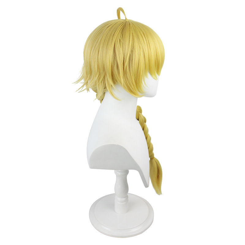 Unleash your inner character with our anime-inspired blonde long wig, adorned with an intricate braid. Perfect for women, this cosplay wig ensures a standout appearance