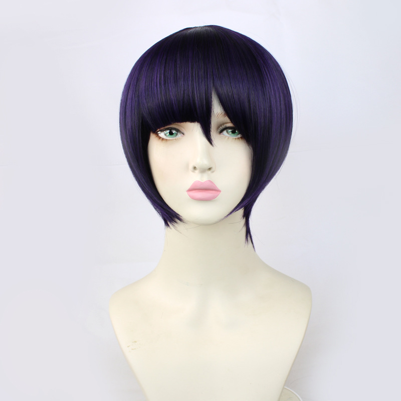 Transform into your favorite anime character with this long, black and purple wig, complete with a cap for cosplay events
