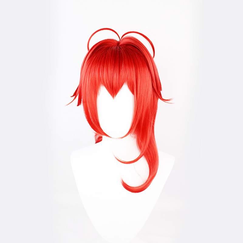 Elevate your anime cosplay game with this captivating red long curly wig. The vibrant crimson curls add a touch of drama, ensuring a standout appearance at any cosplay event