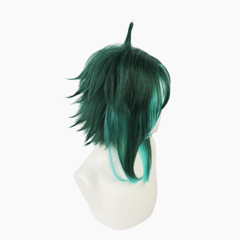 Make a bold statement in your cosplay journey with this short green anime wig crafted for men. Achieve an eye-catching and authentic anime-inspired look