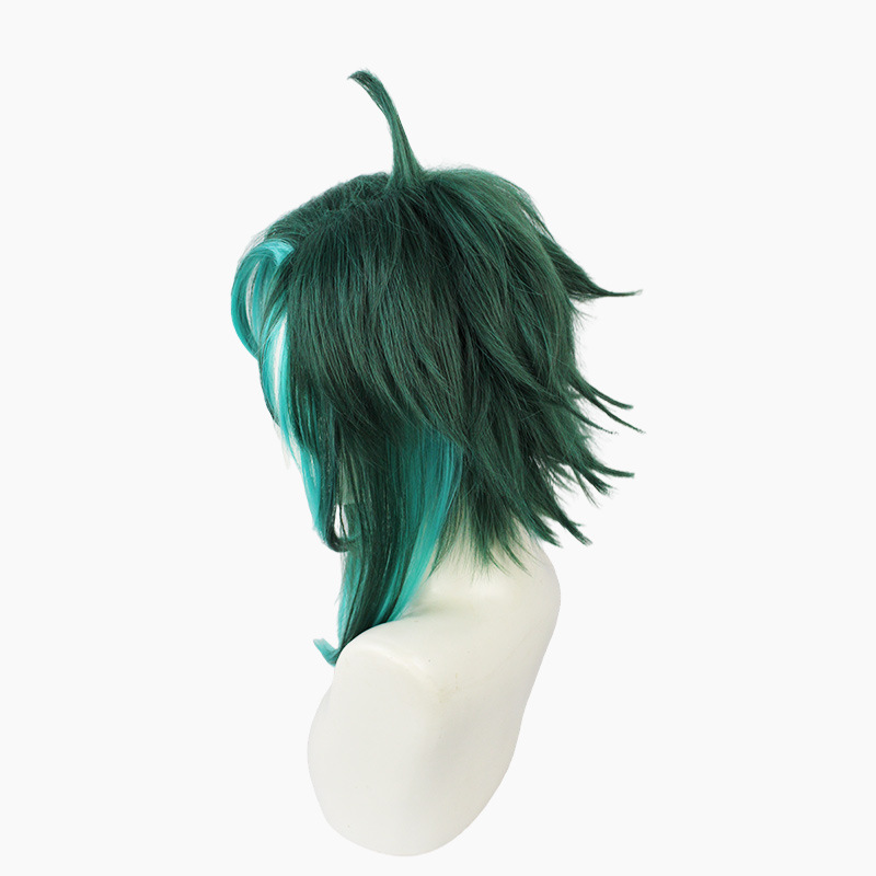 Embrace the allure of anime hairstyles with this short green wig tailored for men. Perfect for cosplay, it adds a touch of excellence to your character portrayal