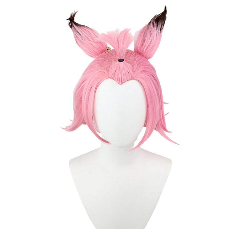 Embrace anime chic with this stylish pink-brown short wig designed for men. The included cap ensures a secure fit, making it the perfect accessory for your next cosplay adventure