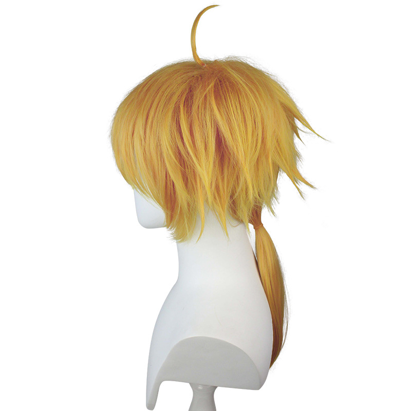 Stay on-trend with our trendy yellow anime wig, featuring a cap for convenience. Join fellow cosplay enthusiasts in elevating your style for any event with this standout piece