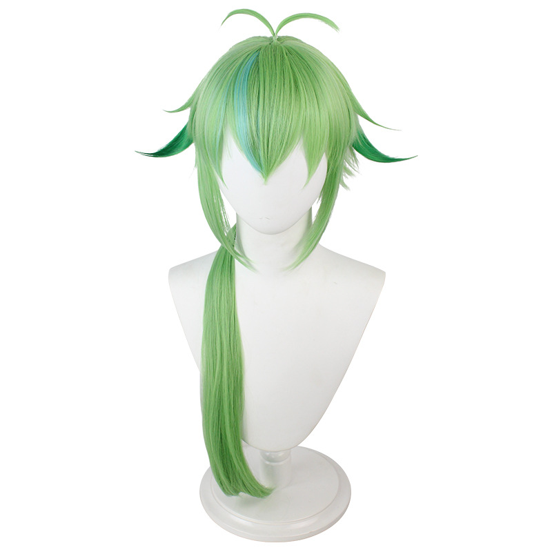 A vibrant green anime cosplay wig, perfect for costume play and character portrayal