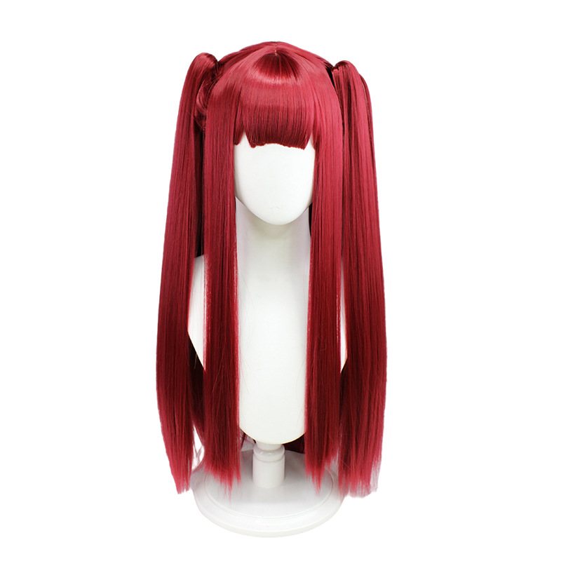 gnite your cosplay journey with this long red anime wig. Its fiery hue adds a touch of temptation, making it a showstopping choice for enthusiasts seeking bold and vibrant character transformation