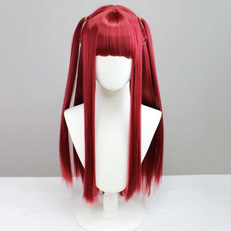 Make bold and elegant statements with this long red anime wig. Its vibrant color adds flair to your cosplay ensemble, ensuring you stand out with confidence and style at any anime-themed event