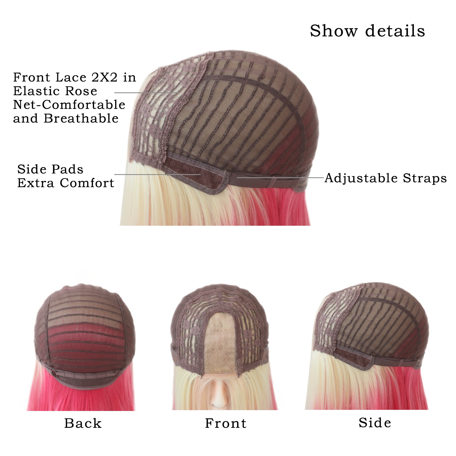 et of wig caps in various colors for versatile wig styling