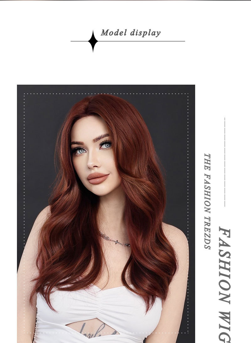 A synthetic wig for women's fashion, featuring long curly wine red hair, ready to go for any event