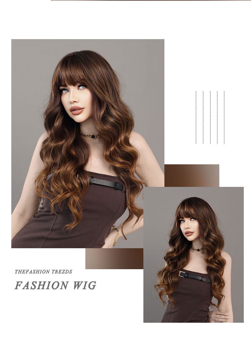 Experience effortless beauty with this multicolored marvel of a large wavy synthetic wig, perfect for any occasion