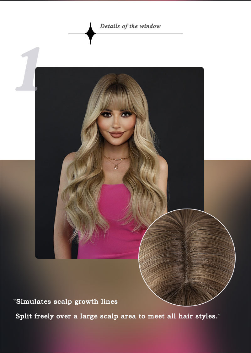 Synthetic wig by Yinraohair in blonde, featuring long curly hair, ready to go