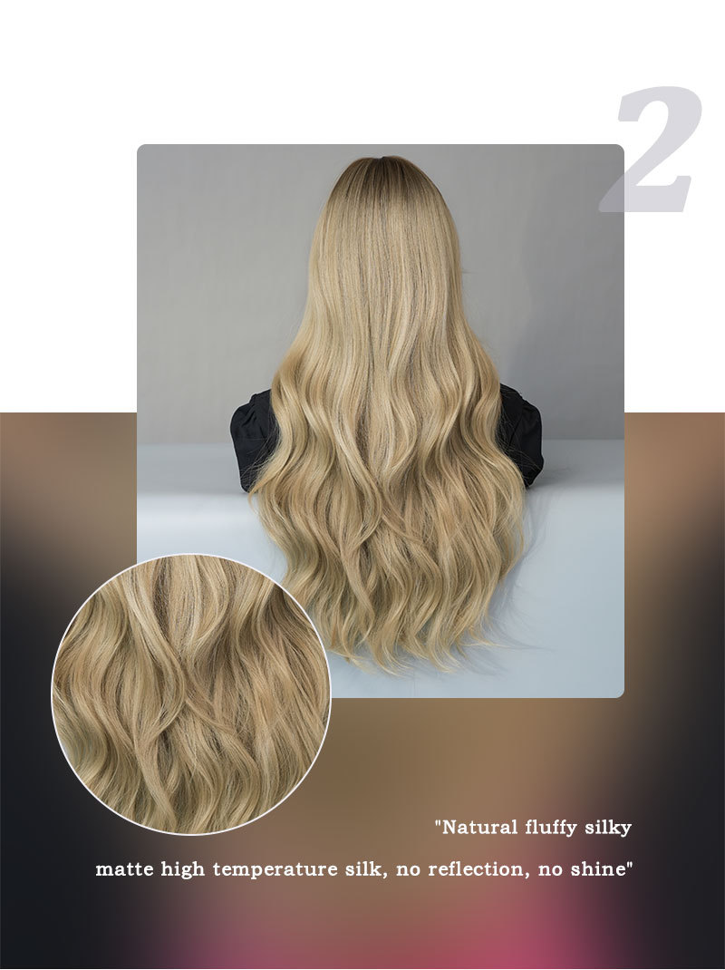 Yinraohair synthetic wig in stylish blonde, with long curly hair, ready to go
