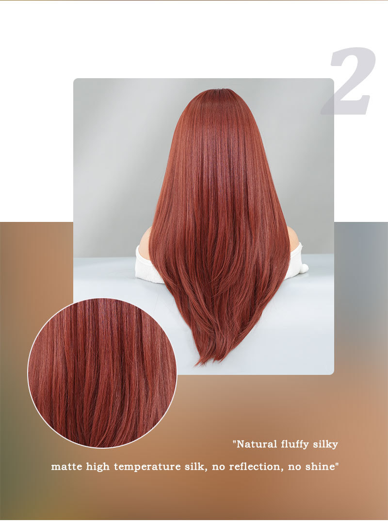 Image of a synthetic wig featuring fashionable wine red long curly hair, perfect for a stylish look