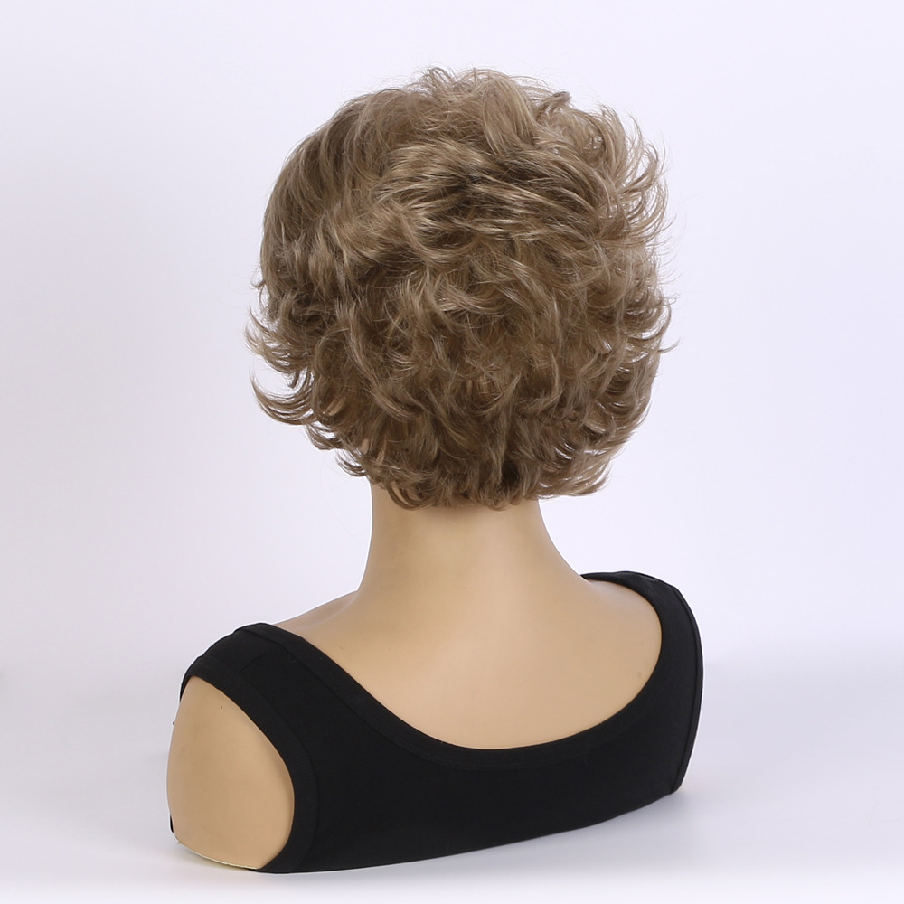 A trendy women's fashion accessory, this synthetic wig features light blonde small curly hair for a stylish appearance